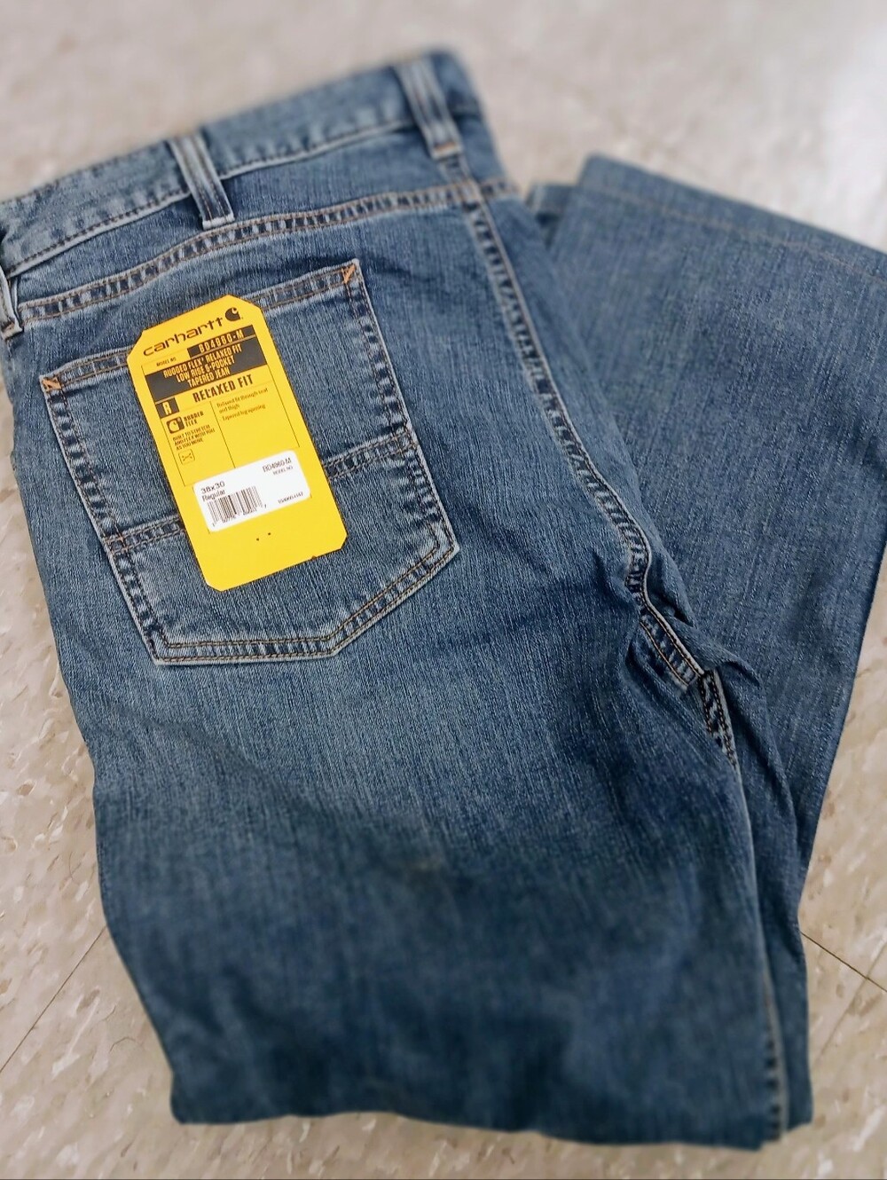 Carhartt Jeans Mens 38x30 Denim Rugged Flex Relaxed Fit Tapered BD4960-M Stretch